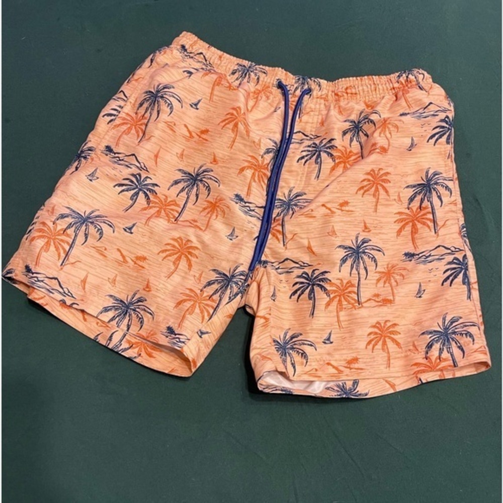 Men’s palm tree drawstring Swim trunks